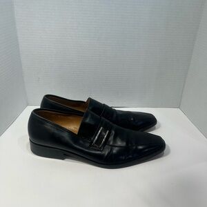 Elegant Black Leather Slip-On Loafers